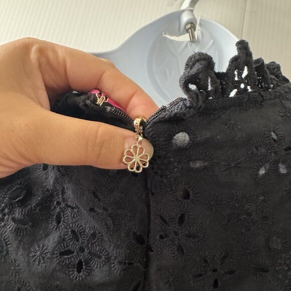 Kate Spade Black Daisy Eyelet Shift Dress Sleeveless Short Sz 8 Women’s - Picture 15 of 16